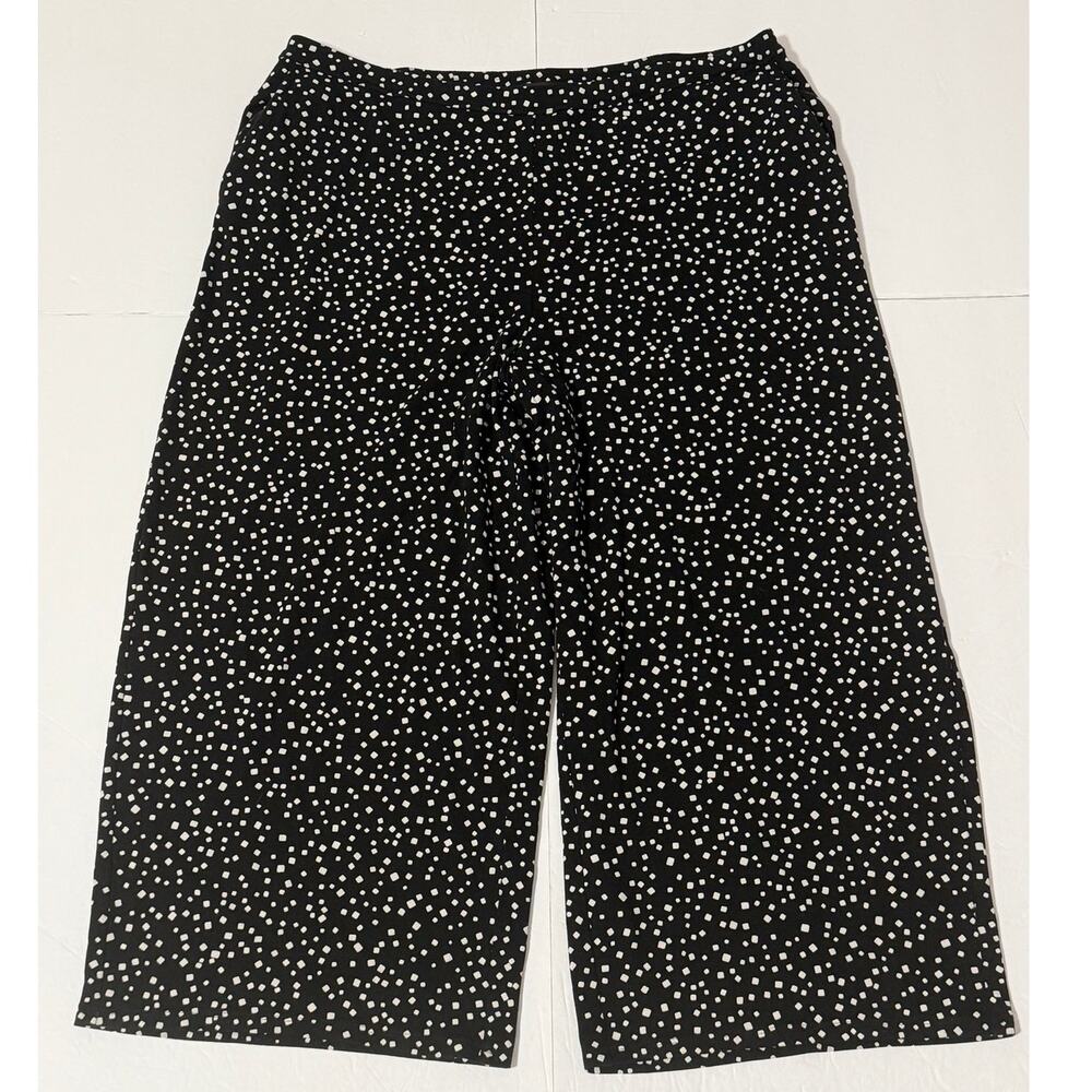 J. Jill Wearever Full Leg Cropped Square Dot Pants, Size LP